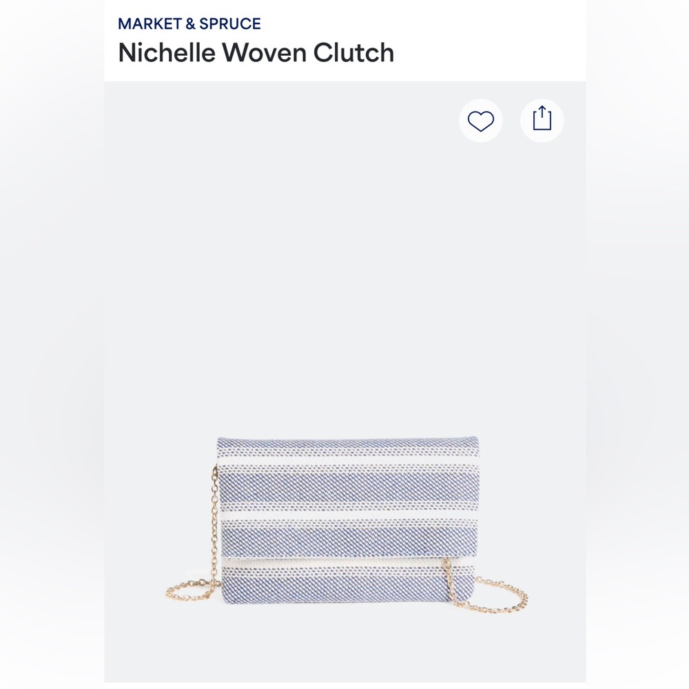 Market & Spruce Striped Blue and White Clutch